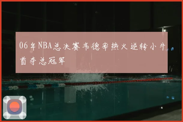 06年NBA总决赛韦德率热火逆转小牛首夺总冠军