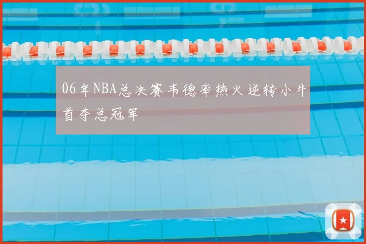 06年NBA总决赛韦德率热火逆转小牛首夺总冠军